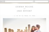 "Modern Photo Frame" - Wedding Website in Gold by Hooray Creative - Desktop Design