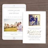 "Modern Photo Frame" - Wedding Website in Gold by Hooray Creative - Match Your Stationery