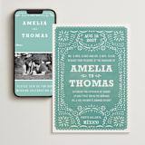 "Fiesta Folk Art" - Wedding Website in Lagoon by root beer float - Match Your Stationery
