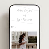"Artist Hand" - Wedding Website in Soft Black by Heather Schertzer - Mobile Layout