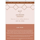 "There Will Be a Party" - Wedding Website in Terra Cotta by Amy Payne - Mobile Layout