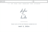 "Funky Names" - Wedding Website in Navy by Phrosné Barwood - Desktop Design