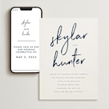 "Funky Names" - Wedding Website in Navy by Phrosné Barwood - Match Your Stationery