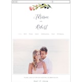 "Watercolor Wreath" - Wedding Website in Grapefruit by Yao Cheng Design - Mobile Layout
