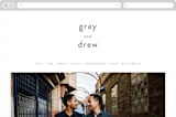 "Very Plain" - Wedding Website in Gravel by Phrosné Barwood - Desktop Design