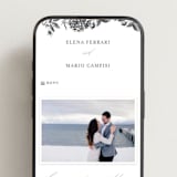 "Etchings of Roses" - Wedding Website in Soft Black by Chris Griffith - Mobile Layout