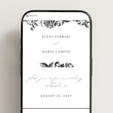 "Etchings of Roses" - Wedding Website in Soft Black by Chris Griffith - Mobile Layout