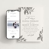 "Etchings of Roses" - Wedding Website in Soft Black by Chris Griffith - Match Your Stationery