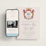 "Swan Crest" - Wedding Website in Royal by Cass Loh - Match Your Stationery
