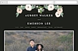 "Blooming Bouquet" - Wedding Website in Charcoal by Alethea and Ruth - Desktop Design