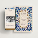 "Gilded" - Wedding Website in Cerulean by GeekInk Design - Match Your Stationery