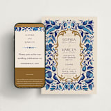 "Gilded" - Wedding Website in Cerulean by GeekInk Design - Match Your Stationery