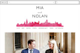 "Skyline Chicago" - Wedding Website in Magenta by Laura Condouris - Desktop Design