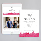 "Skyline Chicago" - Wedding Website in Magenta by Laura Condouris - Match Your Stationery