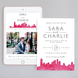 "Skyline Atlanta" - Wedding Website in Magenta by Laura Condouris - Match Your Stationery