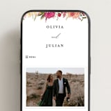 "Lush" - Wedding Website in Magenta by Susan Moyal - Mobile Layout