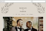 "leafy wreath" - Wedding Website in Taupe by Ghazal Ali - Desktop Design