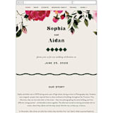 "Rose Garden" - Wedding Website in Magenta by Leah Bisch - Mobile Layout