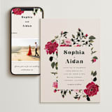 "Rose Garden" - Wedding Website in Magenta by Leah Bisch - Match Your Stationery