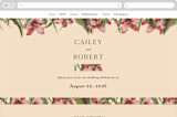 "Tropical Flowers" - Wedding Website in Sunrise by Jennifer Holbrook - Desktop Design