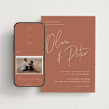 "Signed" - Wedding Website in Terracotta by JoAnn Jinks - Match Your Stationery