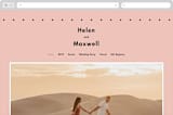 "The Ultimate After Party" - Wedding Website in Blush by Becky Nimoy - Desktop Design