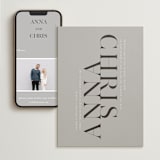 "Show" - Wedding Website in Dove Gray by Up Up Creative - Match Your Stationery