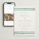 "Tidal Stripe" - Wedding Website in Sky by Katharine Watson - Match Your Stationery