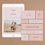 "Modern Squares" - Wedding Website in Flamingo by FRANI - Match Your Stationery