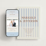 "Stripes" - Wedding Website in Wave by Kelly Watkins - Match Your Stationery