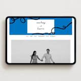 "Swirl Frame" - Wedding Website in Cobalt by mo kelley - Desktop Design