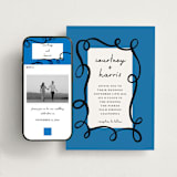 "Swirl Frame" - Wedding Website in Cobalt by mo kelley - Match Your Stationery