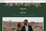 "Bridal Bouquet" - Wedding Website in Verde by Kindred Fields - Desktop Design