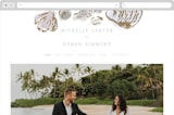 "Rocky Seaside Frame" - Wedding Website in Ocean by Shiny Penny Studio - Desktop Design