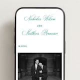 "Keepsake" - Wedding Website in Emerald by Blustery August - Mobile Layout