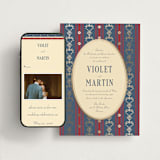 "Woven" - Wedding Website in Navy by Baumbirdy - Match Your Stationery