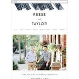 "Modern Brush" - Wedding Website in Steel Blue by Lisa Guerrero - Mobile Layout