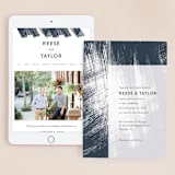 "Modern Brush" - Wedding Website in Steel Blue by Lisa Guerrero - Match Your Stationery