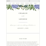 "Hydrangea Frame" - Wedding Website in Periwinkle by Susan Moyal - Mobile Layout