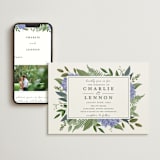 "Hydrangea Frame" - Wedding Website in Periwinkle by Susan Moyal - Match Your Stationery