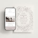 "Sketched Blooms" - Wedding Website in Coffee by Kristen Smith - Match Your Stationery