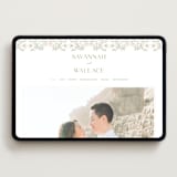 "Sketched Foliage" - Wedding Website in Nude by Susan Zinader - Desktop Design