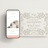 "Sketched Foliage" - Wedding Website in Nude by Susan Zinader - Match Your Stationery