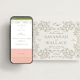 "Sketched Foliage" - Wedding Website in Nude by Susan Zinader - Match Your Stationery