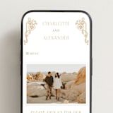 "Nouveau Peony" - Wedding Website in Faux Gold by Selima Akhter - Mobile Layout