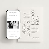 "Tallest" - Wedding Website in Soft Black by Pixel and Hank - Match Your Stationery