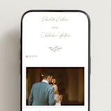 "Vineyard Script" - Wedding Website in Matte Gold by Hooray Creative - Mobile Layout