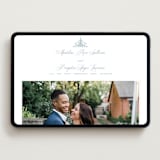 "The Chapel" - Wedding Website in Provincial Blue by Melinda Denison - Desktop Design