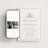 "The Chapel" - Wedding Website in Provincial Blue by Melinda Denison - Match Your Stationery