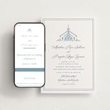 "The Chapel" - Wedding Website in Provincial Blue by Melinda Denison - Match Your Stationery